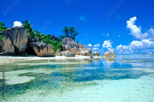 Foto-Fußmatte - plage des seychelles (von Pat on stock)