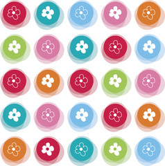 Poster - daisy fuzzy color dots (vector) - illustrated background