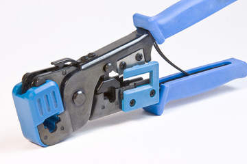 Poster - Closeup of crimping tool for RJ-45 and RJ-11 cable jacks