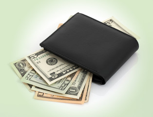Poster - dollar bills inside a wallet