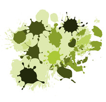 Vector Serie - Green Paint Explosion Isolated On White