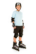 © Tomasz Trojanowski - Young, happy roller boy in protection kit standing and looking