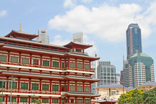 Combination Of Eastern And Western Buildings Close To Each Other