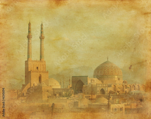 Naklejka dekoracyjna vintage image of Yazd, Iran