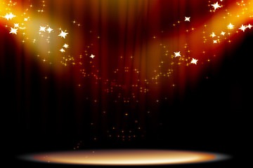 Poster - Curtain background with spotlights