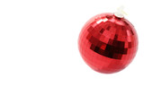 Fototapeta Miasta - red mirror ball christmas tree decoration