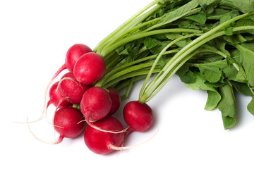 Wall Mural - Radish on white background. Image series of fresh vegetables