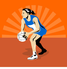 Poster - Netball player about to pass the ball