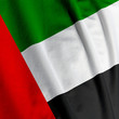 Closeup of the flag of the United Arab Emirates, square image