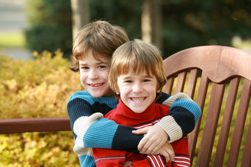 Wall Mural - Brothers Hugging