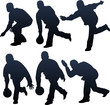 bowling people silhouettes