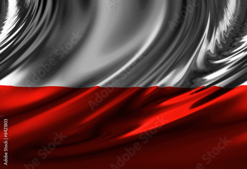 Plakat na papierze fotorealistycznym Polska flaga macha na wietrze