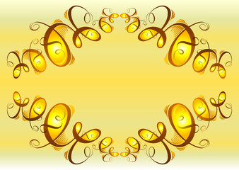 Poster - vector file of floral elements autumn color background