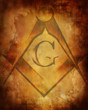 Old paper texture with freemason symbol