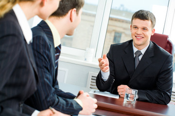 Sticker - Confident boss proposes new terms of transaction 