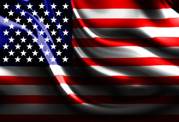Poster - Waving american flag