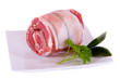 Raw Breast of Lamb stuffed and rolled