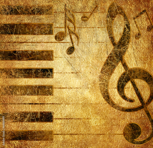 musical background in golden colors