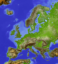 Reliefkarte Von Europa