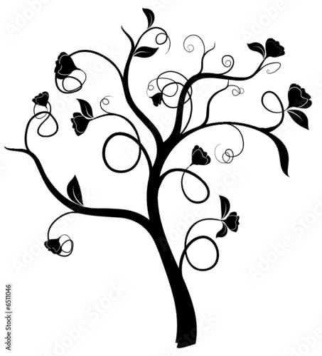 Vecteur Serie Silhouette D Un Arbre Au Printemps Vecteur Stock Adobe Stock