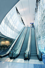 Escalator In Modern Airport