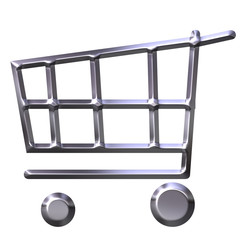 Wall Mural - Silver Shopping Cart