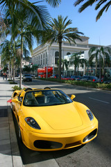 Yellow car, Rodeo drive, California