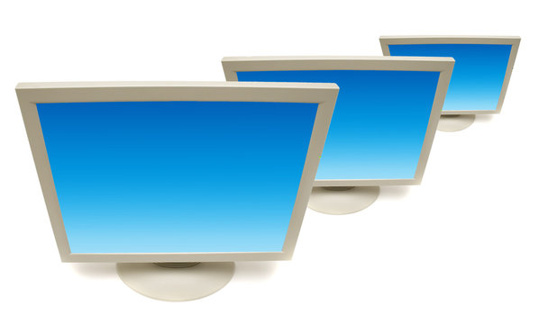 computer monitor isolated on white