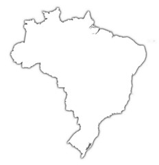  Brazil outline map with shadow