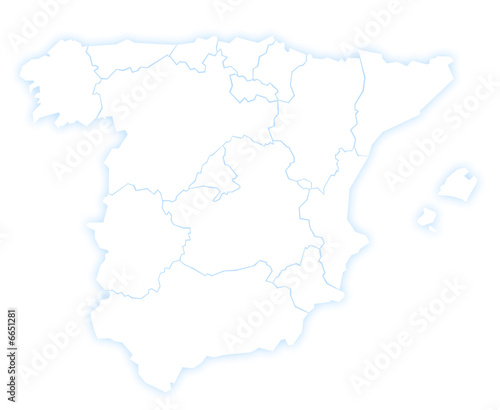 Fototapeta na szkło Pusta mapa Hiszpanii