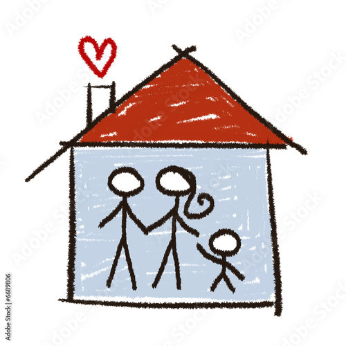 Dessin Maison Famille Stock Illustration Adobe Stock
