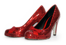 Ladies Sexy Red Sparkle High Heel Shoes