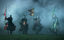 Mediaeval Knights On Horseback