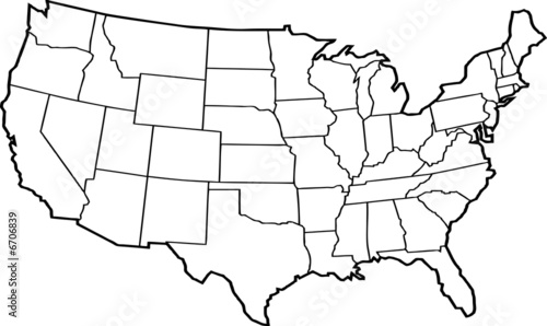 Fototapeta na szkło map of united states of america