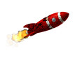 canvas print picture - Damaged Space Rocket