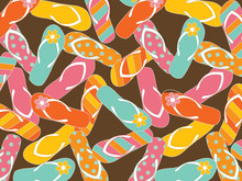 Summer Colorful Flip Flops Pattern (vector)