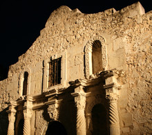 Alamo Illuminated At Night San Antonio