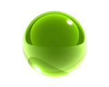 bright green glass sphere isolated