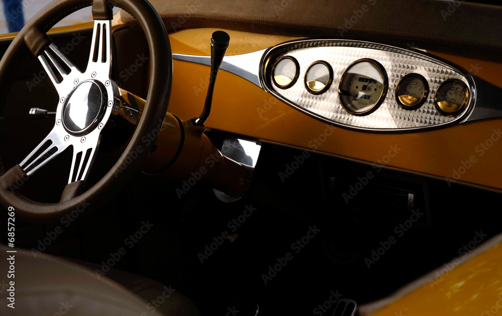 Interior of antique car