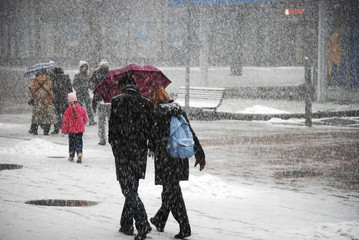 couple under the snow
