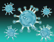 Virus on blue background