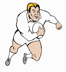Poster - Rugby player running with the ball