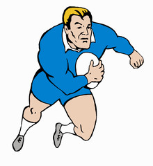Poster - Rugby player running with ball