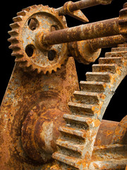 old gear covered with rust