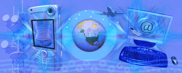 Wall Mural - Telecommunication and world wide connections