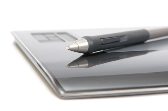 closeup of digitizer with pen