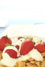 Breakfast Cereal With Strawberries And Cream