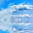  beautiful summer sky with water reflection