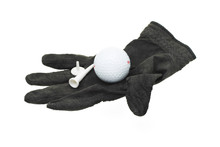 Used And Worn Piece Of Black Golf Glove