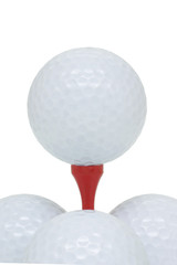 Wall Mural - Golf balls and tee